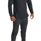 2pcs Set Mens Merino Wool Blend Long Sleeve Thermal Top & Long Johns Pants Underwear - Black - S