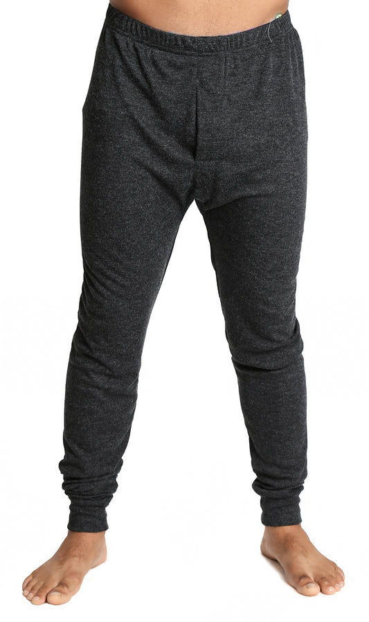 Mens Merino Wool Blend Long John Thermal Pants Underwear Thermals Warm Winter - Black - XXL