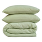 100% Cotton Muslin Duvet Quilt Cover Set w/ 2 Pillow Cases in Pastel Green - King