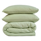 100% Cotton Muslin Duvet Quilt Cover Set w/ 2 Pillow Cases in Pastel Green - King