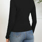 Womens Thermal Cotton Long Sleeve Spencer Tops Long Sleeve Underwear in Black - 20-22