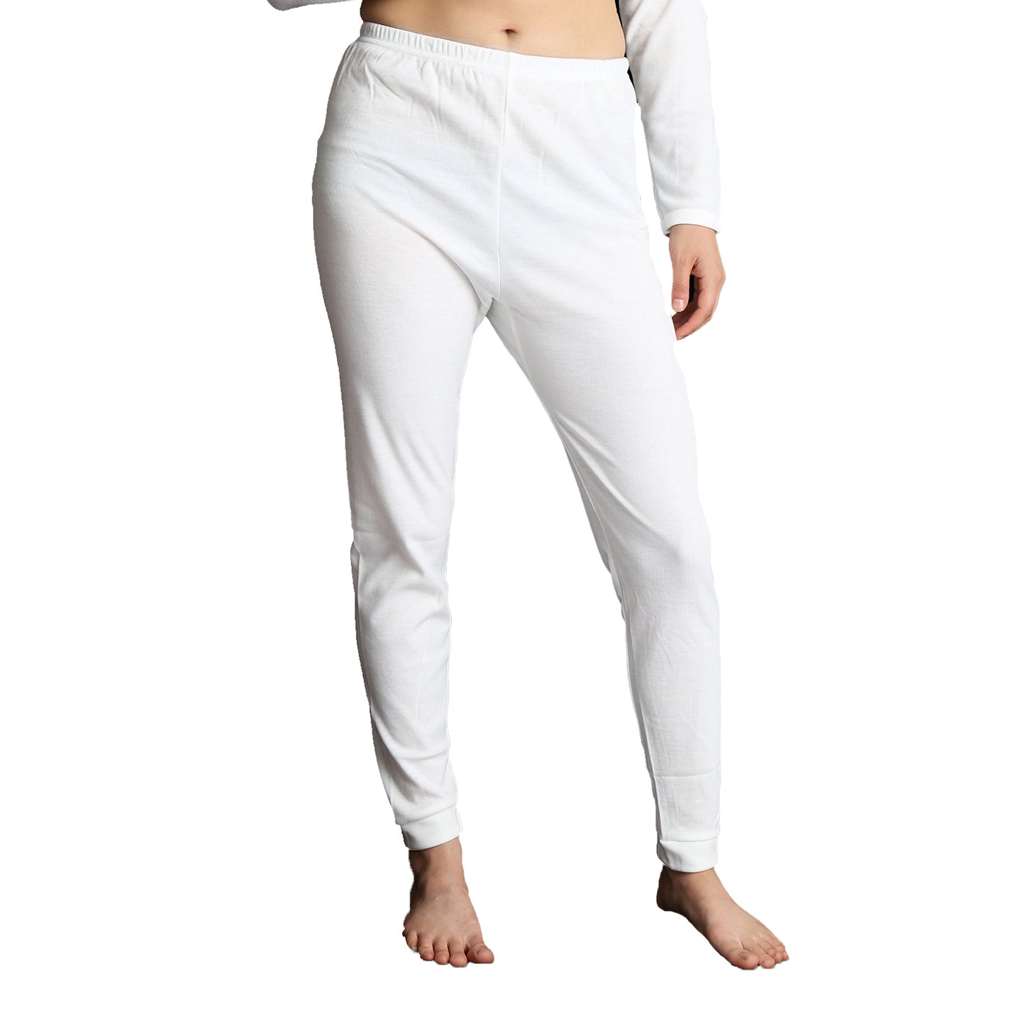 Womens Thermal Cotton Pants Long Janes John Bottoms Underwear in Beige - 10-12