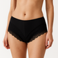 Womens Lace Boyshort Boyleg Full Briefs Underwear Undies in Black - 14