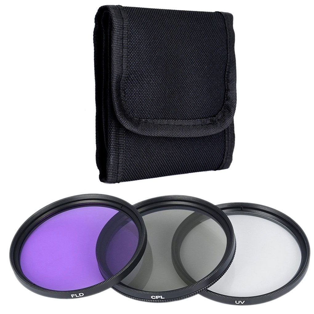 Hridz 3pcs UV CPL FLD Lens Filter Combo pack with Pouch for SLR Camera Colour Lens UV Filter - 62mm