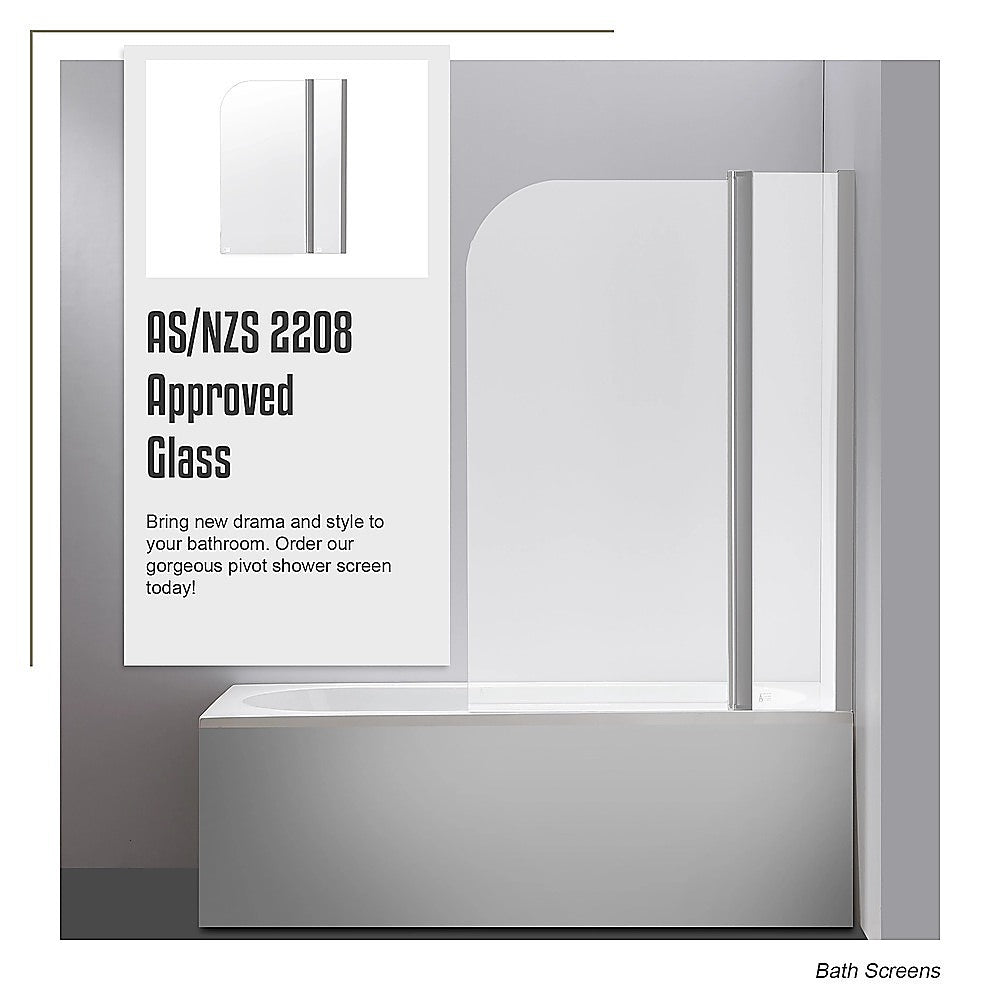 180° Pivot Door 6mm Safety Glass Bath Shower Screen 1000x1400mm By Della Francesca