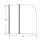 180° Pivot Door 6mm Safety Glass Bath Shower Screen 1000x1400mm By Della Francesca