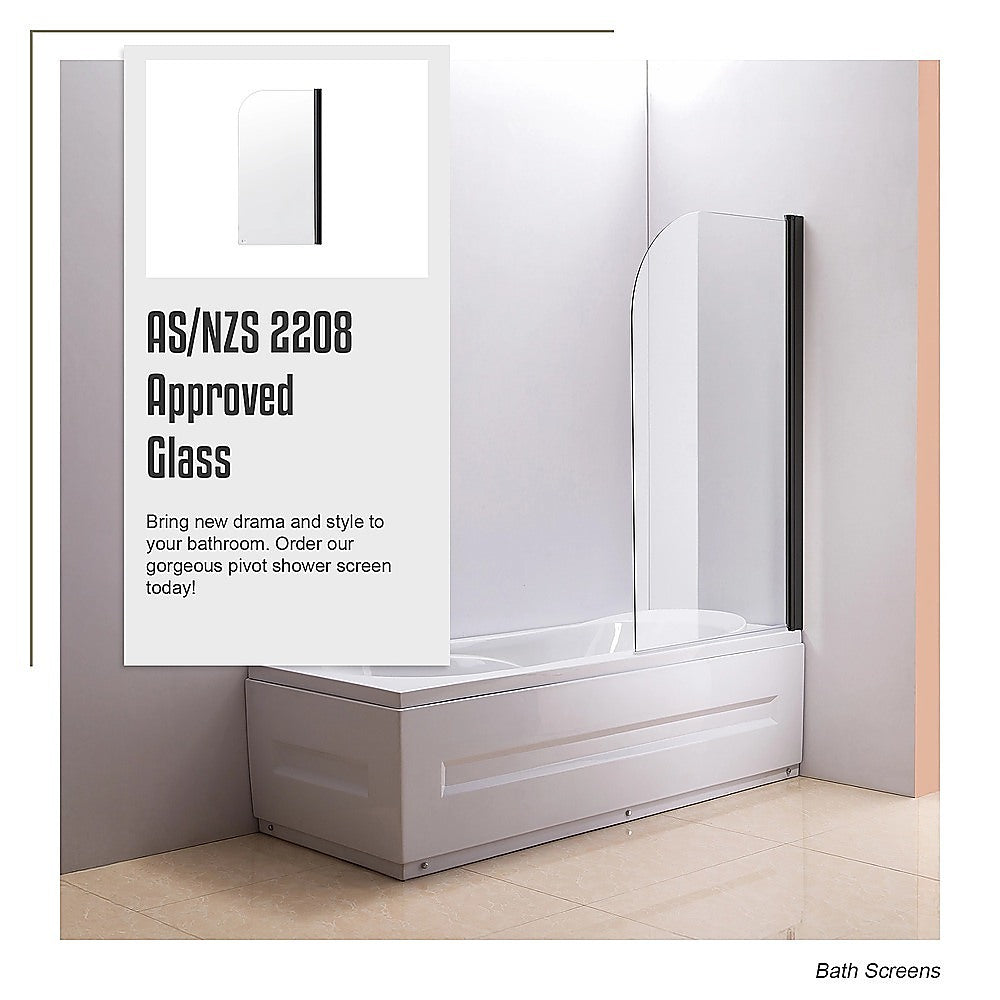 180° Pivot Door 6mm Safety Glass Bath Shower Screen 800x1400mm By Della Francesca