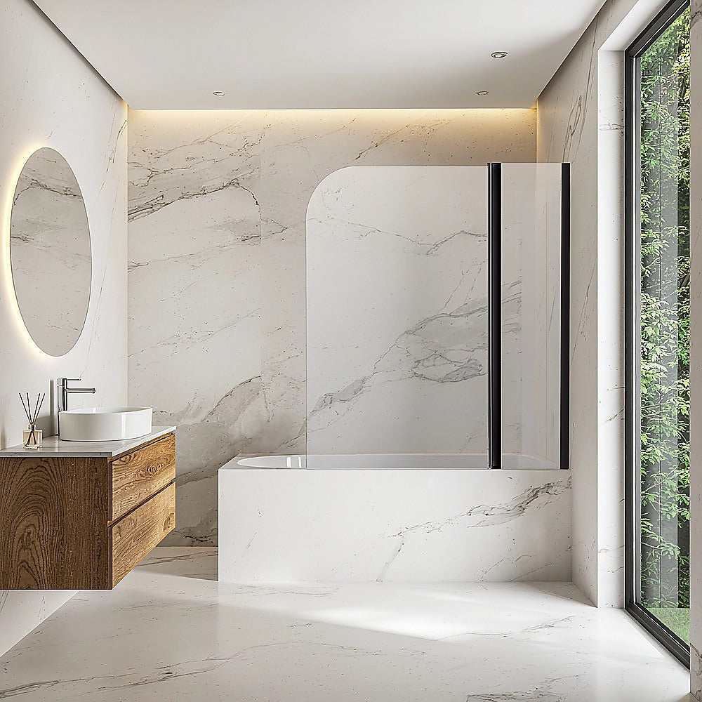 180° Pivot Door 6mm Safety Glass Bath Shower Screen 1200x1400mm By Della Francesca