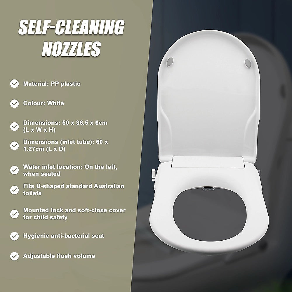 Non Electric Bidet Toilet Seat W/ Cover Bathroom Washlet Spray Water Wash
