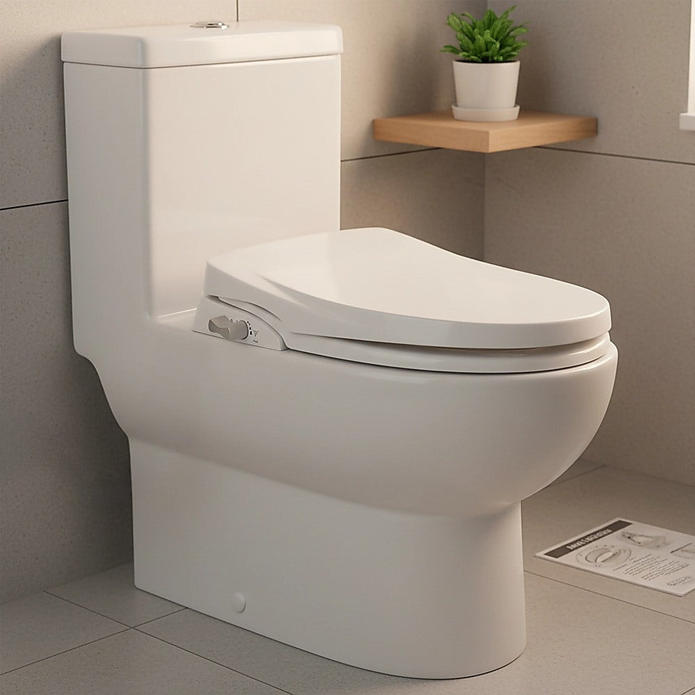Non Electric Bidet Toilet Seat W/ Cover Bathroom Washlet Spray Water Wash