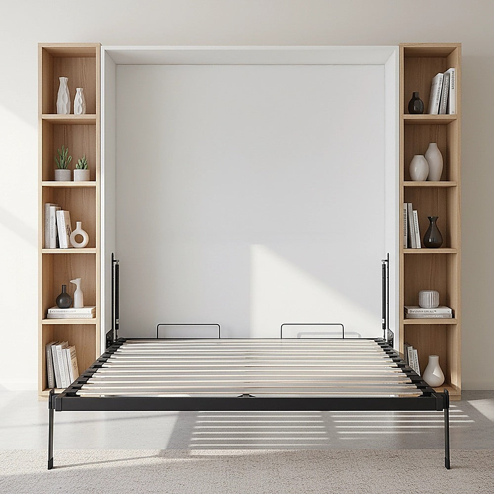 Double DIY Wall Bed Hardware Kit with Black handle – Frame & Mechanism for Custom Build