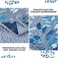Blue Garden Coverlet Set with Quilted Floral Pattern and Pillowcases