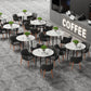 High-End Marble Round Kitchen Dining Table Sintered Stone Restaurant Table 80 x 80 cm