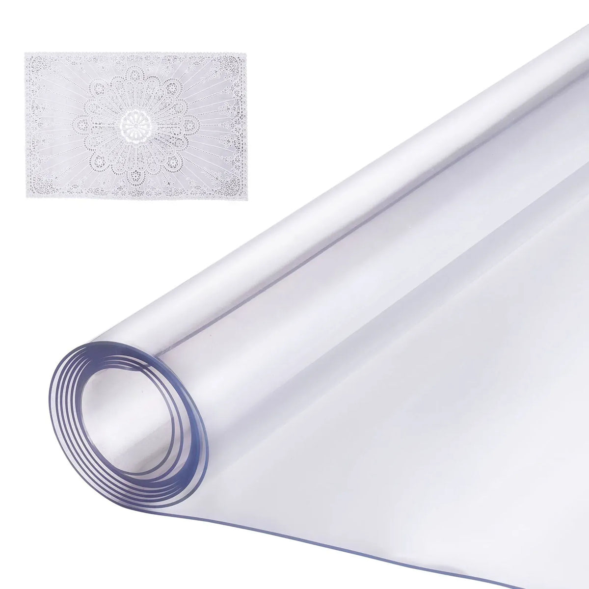 Plastic Table Cover, 48 x 48 Inch 1.5 mm Thick Clear Table Protector, Square PVC Desk Mat, Waterproof & Easy Cleaning Desk Pad Tablecloth, for Office Dresser Dining Room Table Night Stand