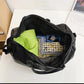 Black Solid Color Unisex Large Capacity Fitness Bag – Leather Sports Bag, Crossbody Travel Bag, Gym and Luggage Handbag