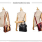 Red 4-Piece Women's PU Leather Tote Bag Set - Vintage Handbag, Shoulder Bag, Clutch, and Card Holder - Lightweight Design