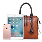 Red 4-Piece Women's PU Leather Tote Bag Set - Vintage Handbag, Shoulder Bag, Clutch, and Card Holder - Lightweight Design
