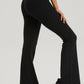 White High-Waisted Lycra Yoga Bell-Bottom Pants for Women - Tummy Control & Butt Lifting