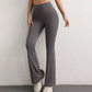S Grey High Waist Flare Yoga Pants - Women's Bootcut Leggings - Peach Lift, Quick Dry, Workout & Fitness Pants