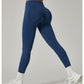 Dark Blue High-Waisted Butt Lift Yoga Pants for Women - Peach Hip Design, Full-Length Leggings, Workout and Fitness Activewear size S