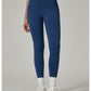 Dark Blue High-Waisted Butt Lift Yoga Pants for Women - Peach Hip Design, Full-Length Leggings, Workout and Fitness Activewear size L