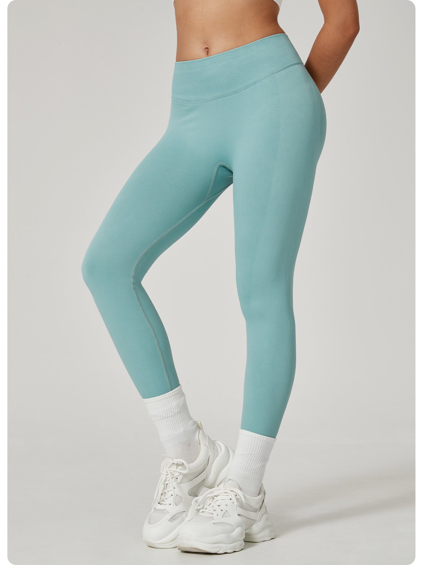 Dark Blue High-Waisted Butt Lift Yoga Pants for Women - Peach Hip Design, Full-Length Leggings, Workout and Fitness Activewear size L