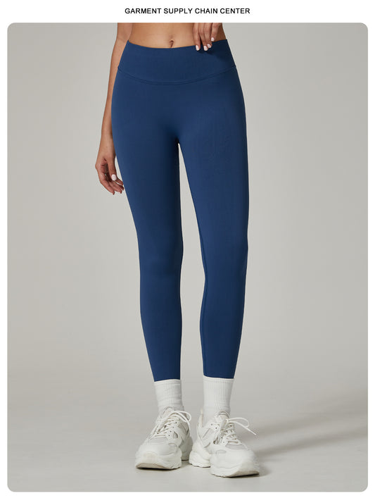 Dark Blue High-Waisted Butt Lift Yoga Pants for Women - Peach Hip Design, Full-Length Leggings, Workout and Fitness Activewear size XL