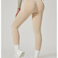 Khaki High-Waisted Butt Lift Yoga Pants for Women - Peach Hip Design, Full-Length Leggings, Workout and Fitness Activewear size XL