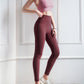 Size XL Rose Pink High-Waisted Seamless Yoga Pants for Women - Tummy Control, Butt Lifting & Back Waistband Pocket