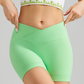 Apple Green Yoga Shorts - Seamless, High Waist, Tummy Control Size M