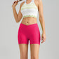 Watermelon Red Yoga Shorts - Seamless, High Waist, Tummy Control Size M