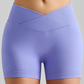Lavender Purple Yoga Shorts - Seamless, High Waist, Tummy Control Size XL