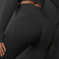Size S Black Seamless High-Waisted Yoga Pants for Women - Lift Workout Leggings for Running, Gym, and Fitness
