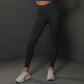 Size L Black Seamless High-Waisted Yoga Pants for Women - Lift Workout Leggings for Running, Gym, and Fitness
