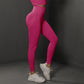 Size S Rose Red Seamless High-Waisted Yoga Pants for Women - Lift Workout Leggings for Running, Gym, and Fitness
