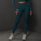 Size L Dark Green Seamless High-Waisted Yoga Pants for Women - Lift Workout Leggings for Running, Gym, and Fitness