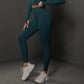 Size L Dark Green Seamless High-Waisted Yoga Pants for Women - Lift Workout Leggings for Running, Gym, and Fitness