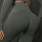 Size M Dark Grey Seamless High-Waisted Yoga Pants for Women - Lift Workout Leggings for Running, Gym, and Fitness