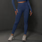 Size L Navy Blue Seamless High-Waisted Yoga Pants for Women - Lift Workout Leggings for Running, Gym, and Fitness
