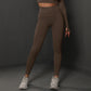 Size M Brown Seamless High-Waisted Yoga Pants for Women - Lift Workout Leggings for Running, Gym, and Fitness