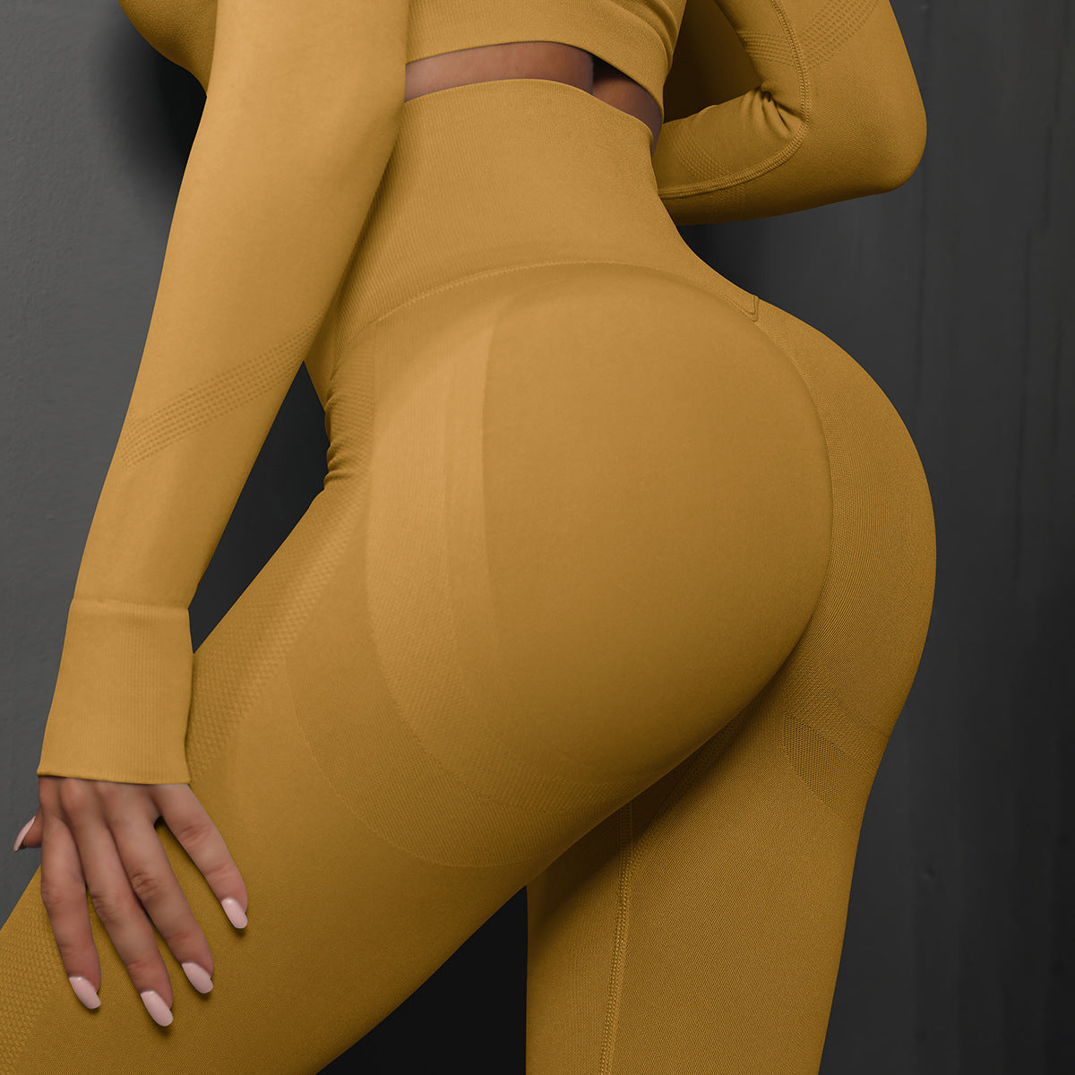 Size S Yellow Seamless High-Waisted Yoga Pants for Women - Lift Workout Leggings for Running, Gym, and Fitness