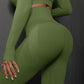 Size L Emerald Green Seamless High-Waisted Yoga Pants for Women - Lift Workout Leggings for Running, Gym, and Fitness