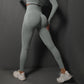Size M Light Grey Seamless High-Waisted Yoga Pants for Women - Lift Workout Leggings for Running, Gym, and Fitness