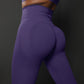 Size L Dark Purple Seamless High-Waisted Yoga Pants for Women - Lift Workout Leggings for Running, Gym, and Fitness