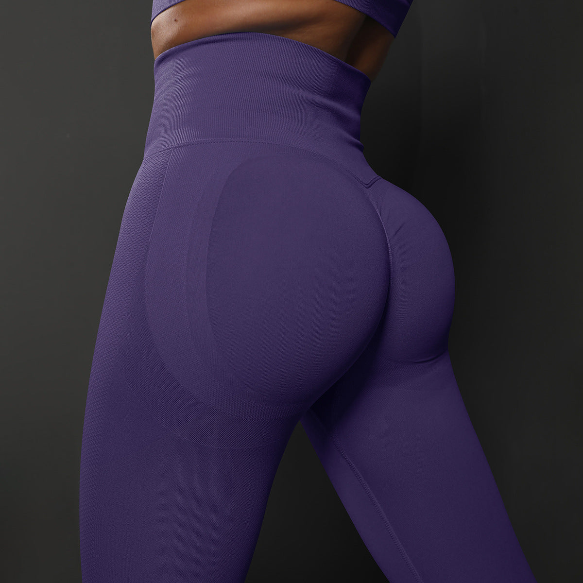 Size S Dark Purple Seamless High-Waisted Yoga Pants for Women - Lift Workout Leggings for Running, Gym, and Fitness