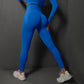 Size S Bright Blue Seamless High-Waisted Yoga Pants for Women - Lift Workout Leggings for Running, Gym, and Fitness