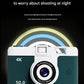 Compact 4K Digital Camera - 50MP, 16x Zoom, 2.4-inch IPS Screen, WiFi & Fill Light - Retro CCD Style(Yellow)