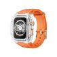 Transparent PC+TPU Sports Watch Strap & Case for Smart Watch - Raised Edge Protection, Wireless Charging Compatible(Orange transparent)