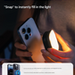 White Magnetic Foldable Selfie Light with Mirror - Rechargeable LED Fill Light for iPhone & Android Vlogging(Mobile phone is a shooting prop and is not included)