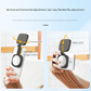 Black Magnetic Foldable Selfie Light with Mirror - Rechargeable LED Fill Light for iPhone & Android Vlogging(Mobile phone is a shooting prop and is not included)